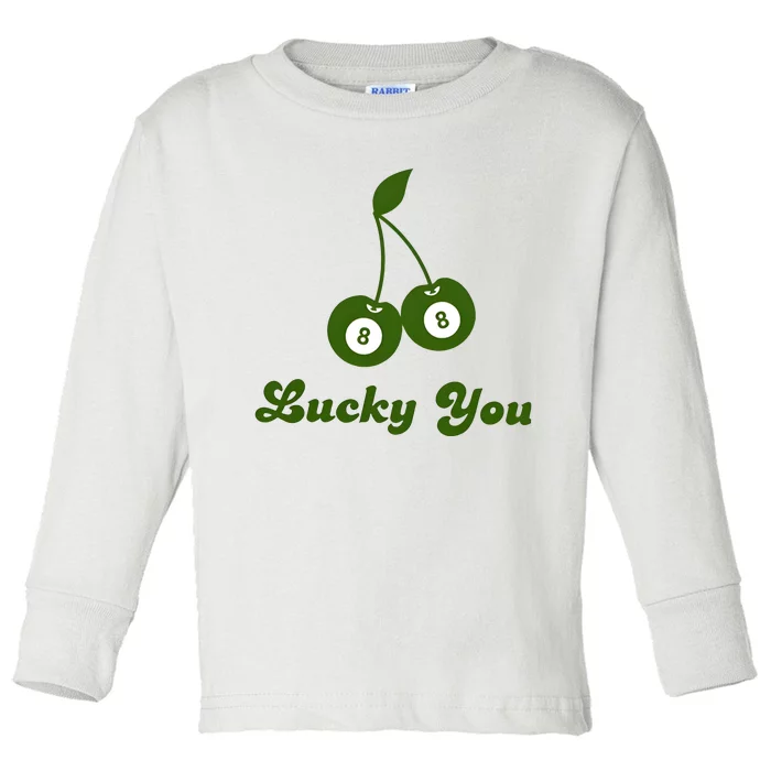 Lucky Baby Ball 8 Ball Cherry Toddler Long Sleeve Shirt