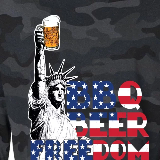 Liberties Bbq Beer Freedom 4th Of July Ing Beer Lovers Gift Cropped Pullover Crew