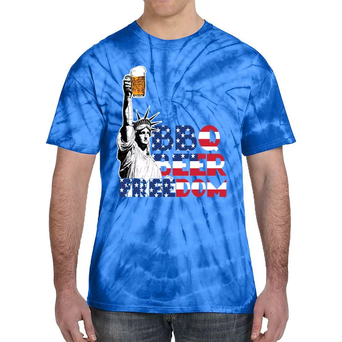 Liberties Bbq Beer Freedom 4th Of July Ing Beer Lovers Gift Tie-Dye T-Shirt