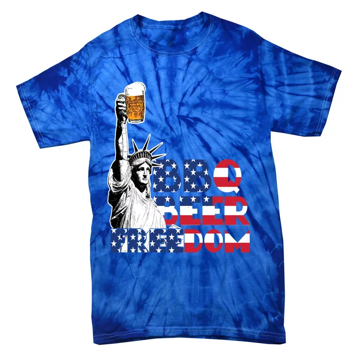 Liberties Bbq Beer Freedom 4th Of July Ing Beer Lovers Gift Tie-Dye T-Shirt