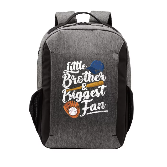 Little Brother Biggest Fan Baseball Funny Boy Vector Backpack