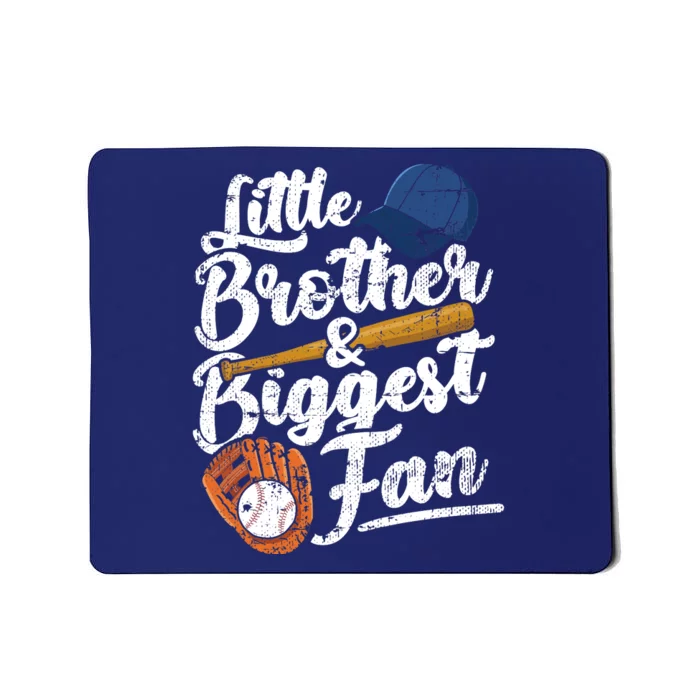 Little Brother Biggest Fan Baseball Funny Boy Mousepad