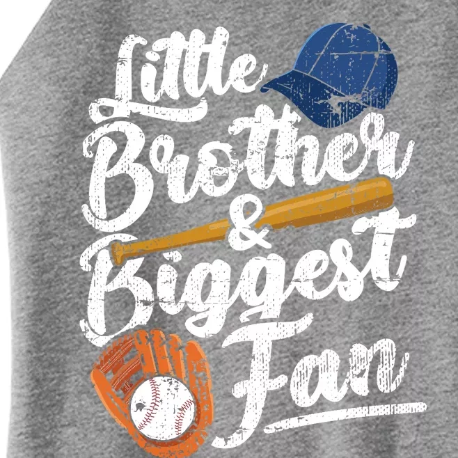 Little Brother Biggest Fan Baseball Funny Boy Women’s Perfect Tri Rocker Tank