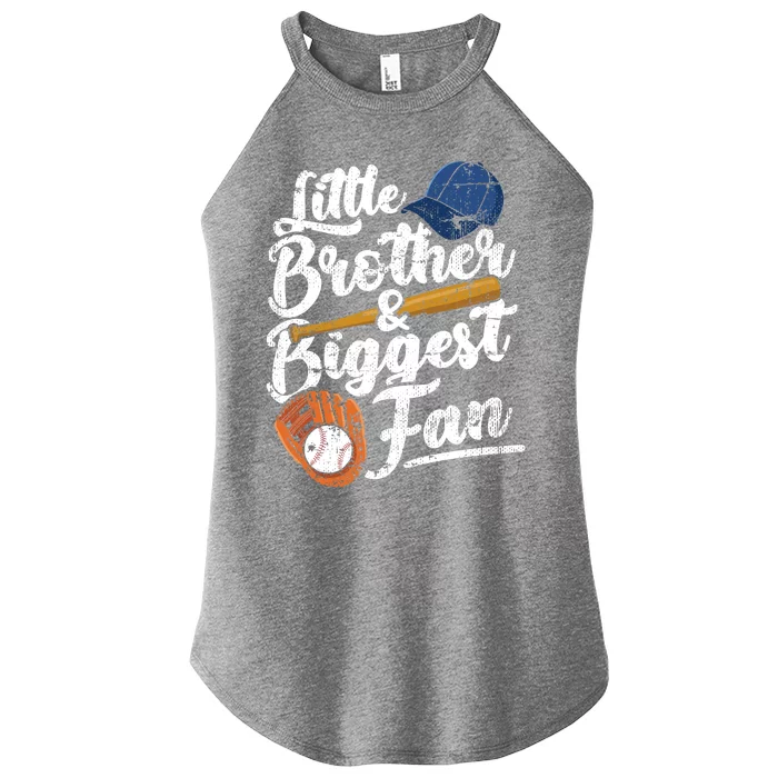 Little Brother Biggest Fan Baseball Funny Boy Women’s Perfect Tri Rocker Tank