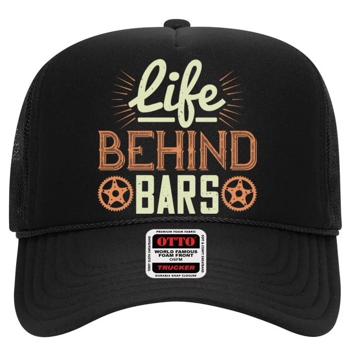 Life Behind Bars Mountain Biking High Crown Mesh Trucker Hat