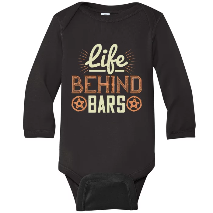 Life Behind Bars Mountain Biking Baby Long Sleeve Bodysuit