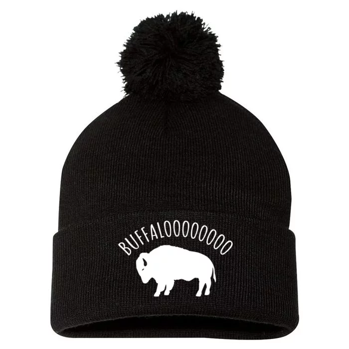 Lucky Buffalo Buffalooo Bison Nature Wildlife Design Cute Gift Pom Pom 12in Knit Beanie