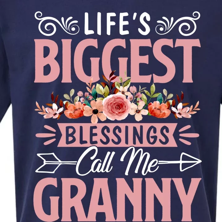 Life's Biggest Blessings Call Me Granny Grandma Mother's Day Gift Sueded Cloud Jersey T-Shirt