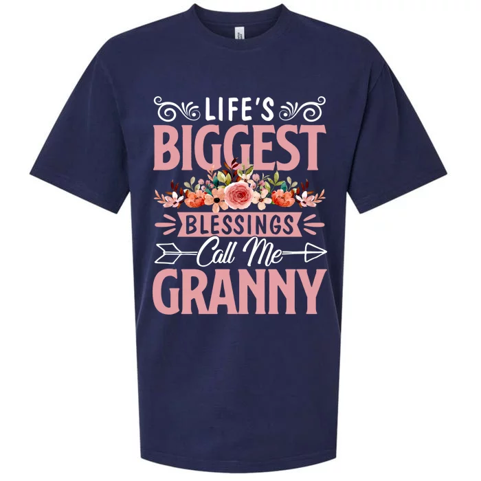 Life's Biggest Blessings Call Me Granny Grandma Mother's Day Gift Sueded Cloud Jersey T-Shirt