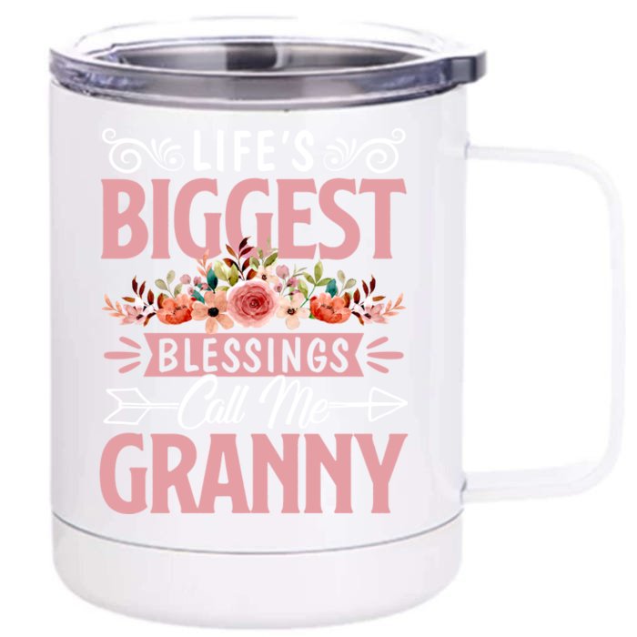 Life's Biggest Blessings Call Me Granny Grandma Mother's Day Gift Front & Back 12oz Stainless Steel Tumbler Cup