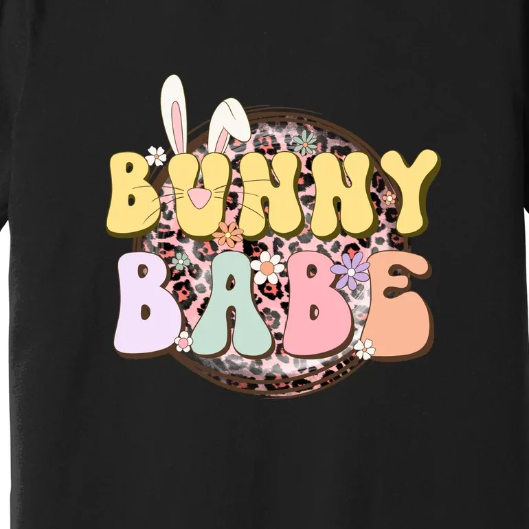 Leopard Bunny Babe For Easter Funny Easter Retro Easter Day Premium T-Shirt