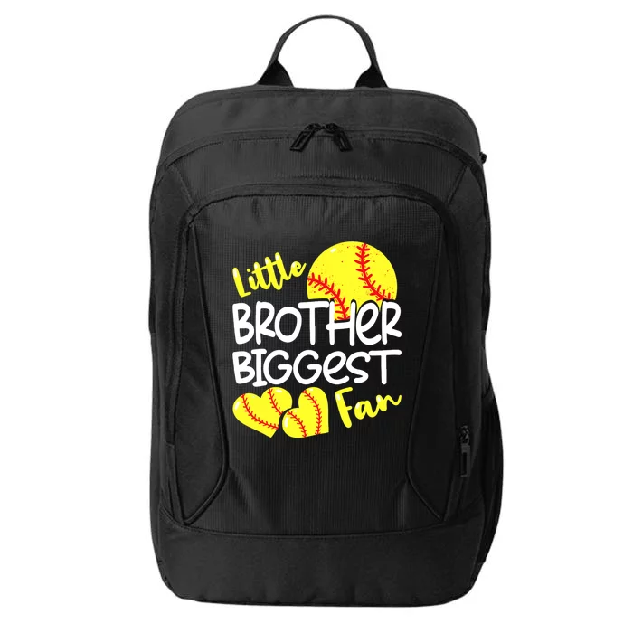 Little Brother Biggest Fan Softball, Softball City Backpack