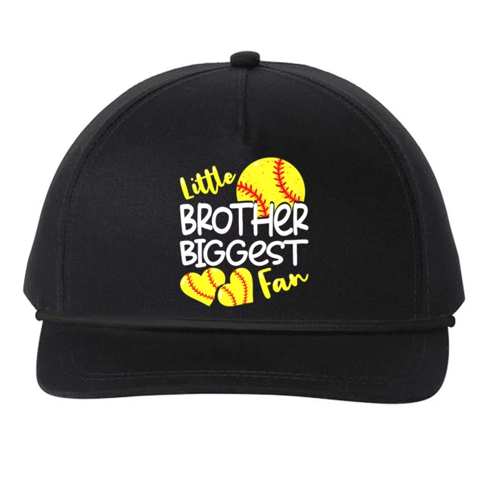 Little Brother Biggest Fan Softball, Softball Snapback Five-Panel Rope Hat