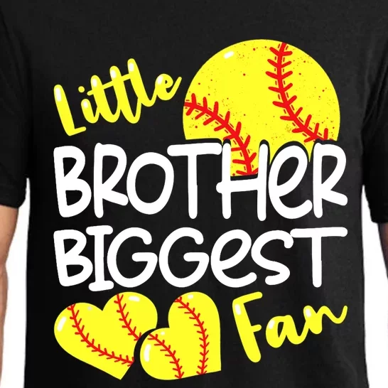 Little Brother Biggest Fan Softball, Softball Pajama Set