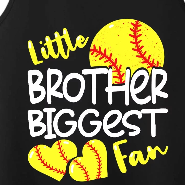 Little Brother Biggest Fan Softball, Softball Performance Tank