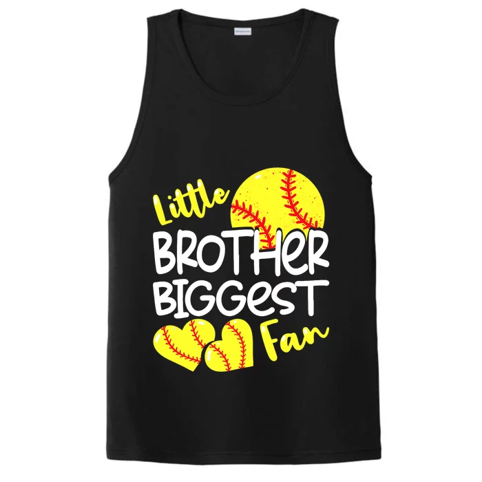 Little Brother Biggest Fan Softball, Softball Performance Tank