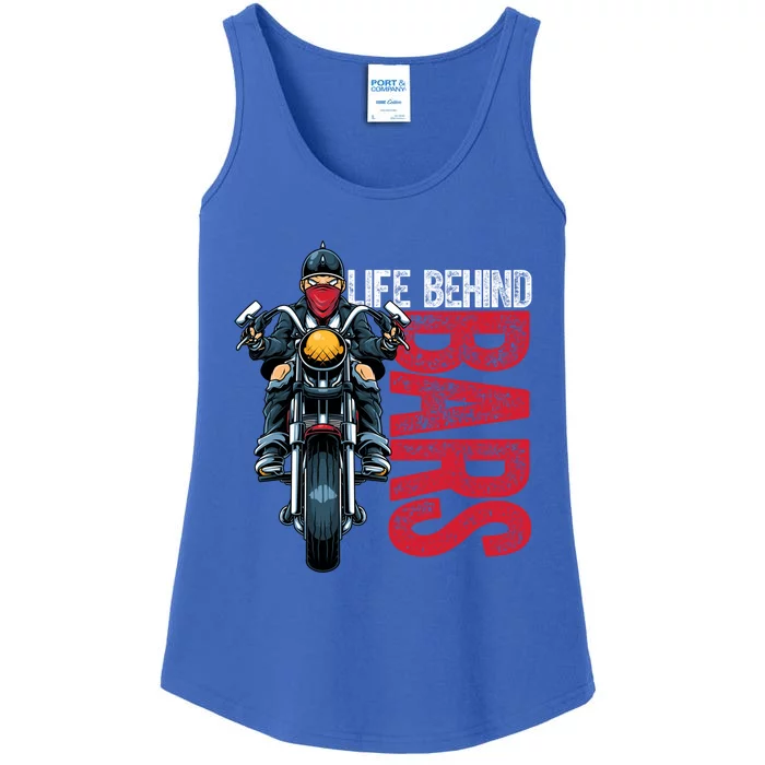 Life Behind Bars Motorcyclist Vintage Bike Chopper Gift Ladies Essential Tank