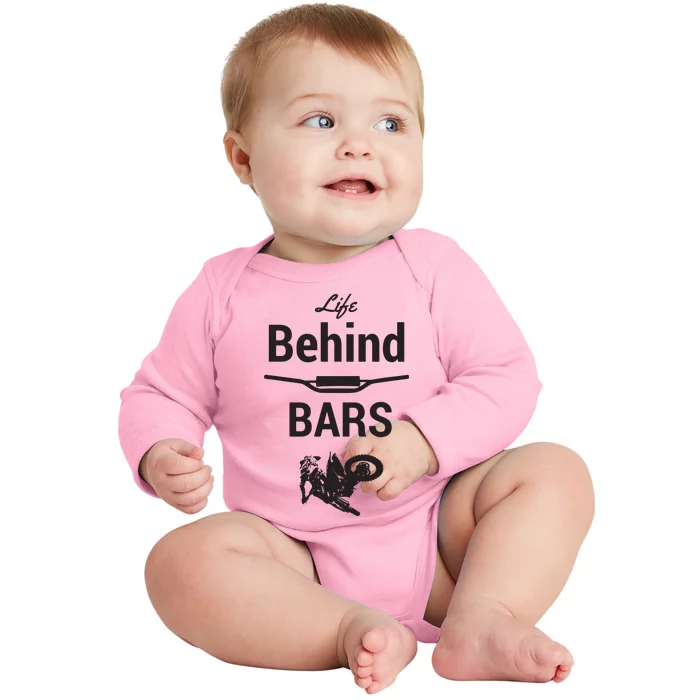 Life Behind Bars Brap Dirt Bike Motocross Baby Long Sleeve Bodysuit