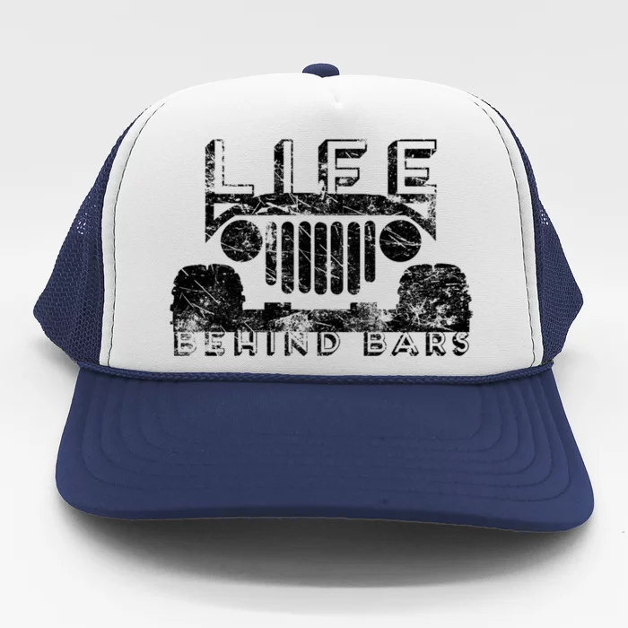 Life Behind Bars Outdoor Life Distressed Gift Trucker Hat