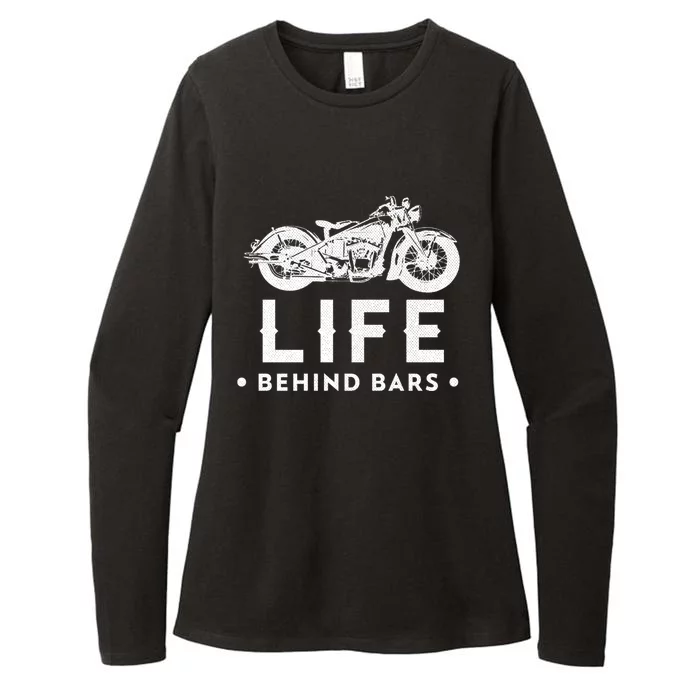 Life Behind Bars Retro Motorcycle Biker Meaningful Gift Womens CVC Long Sleeve Shirt