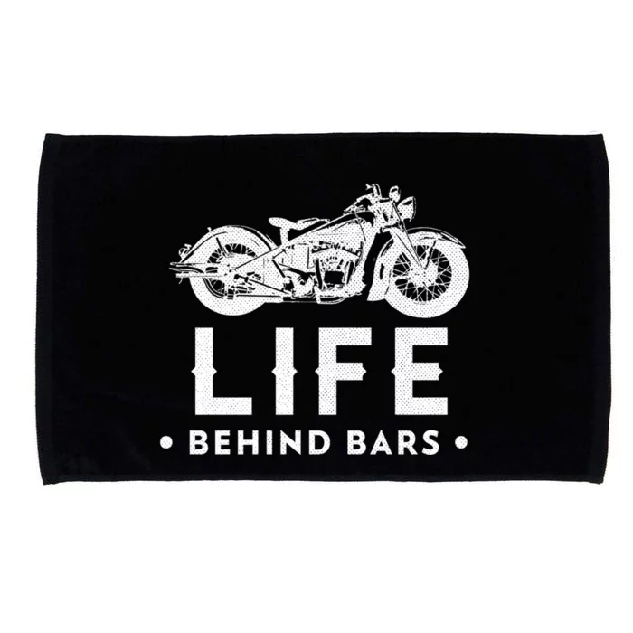 Life Behind Bars Retro Motorcycle Biker Meaningful Gift Microfiber Hand Towel