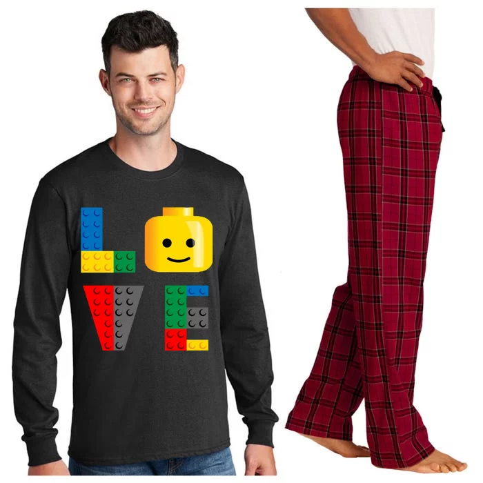 Love Blocks Bricks Toy Long Sleeve Pajama Set