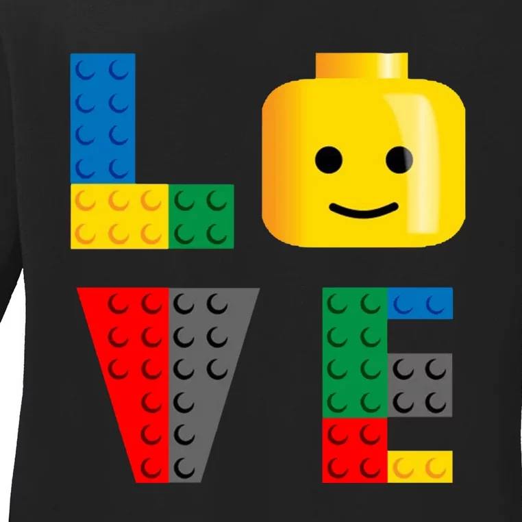 Love Blocks Bricks Toy Ladies Long Sleeve Shirt