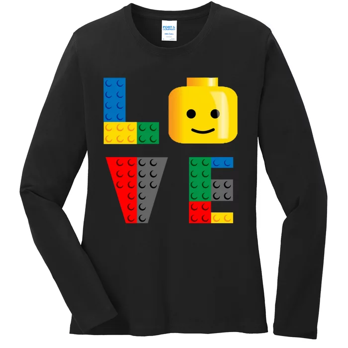 Love Blocks Bricks Toy Ladies Long Sleeve Shirt