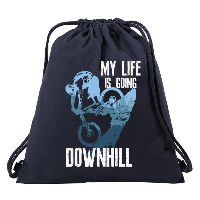 Life Behind Bars Funny Gift Biking Mountain Bike Enduro Mtb Gift Drawstring Bag