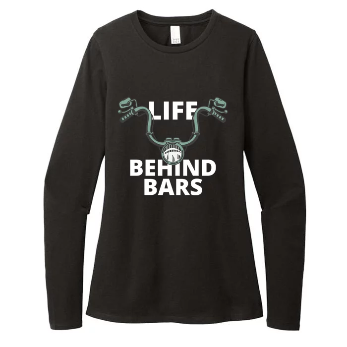 Life Behind Bars Vintage Motorcycle Rider Bikers Funny Gift Womens CVC Long Sleeve Shirt