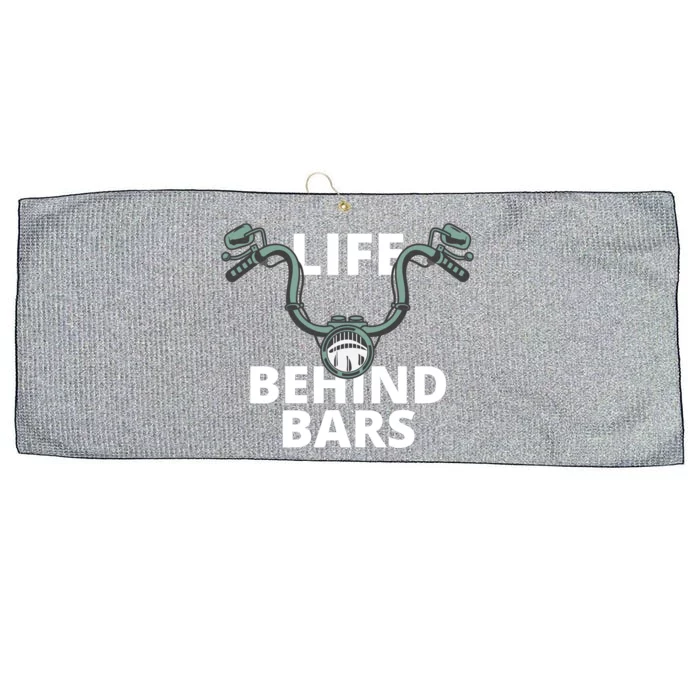 Life Behind Bars Vintage Motorcycle Rider Bikers Funny Gift Large Microfiber Waffle Golf Towel