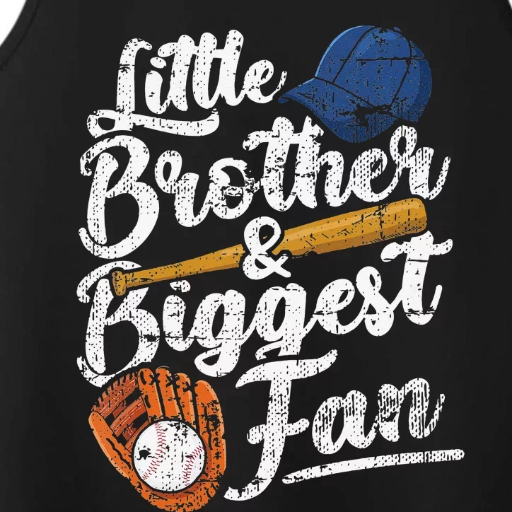 Little Brother Biggest Fan Baseball Funny Performance Tank