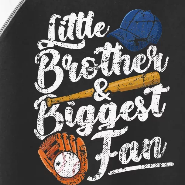 Little Brother Biggest Fan Baseball Funny Toddler Fine Jersey T-Shirt