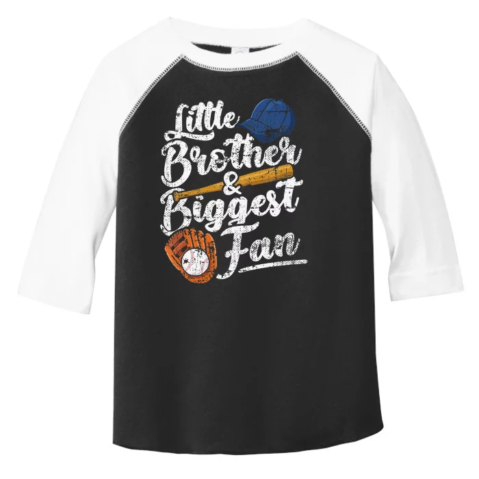 Little Brother Biggest Fan Baseball Funny Toddler Fine Jersey T-Shirt