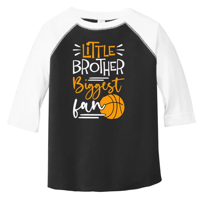 Little Brother Biggest Fan Basketball Basketball Toddler Fine Jersey T-Shirt