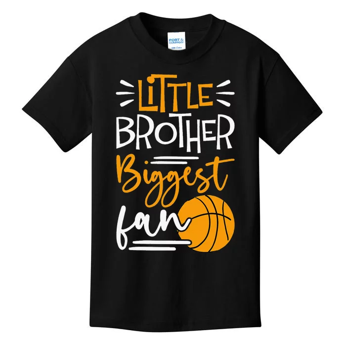 Little Brother Biggest Fan Basketball Basketball Kids T-Shirt