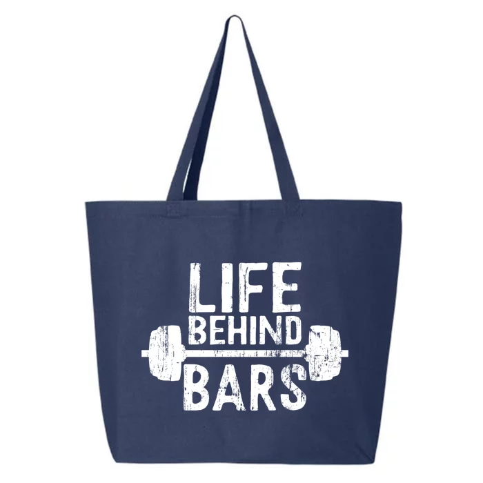 Life Behind Bars Weight Lifting Gym Workout Bodybuilding Gift 25L Jumbo Tote