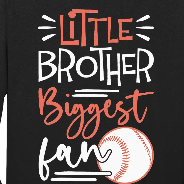 Little Brother Biggest Fan Baseball Season Long Sleeve Shirt