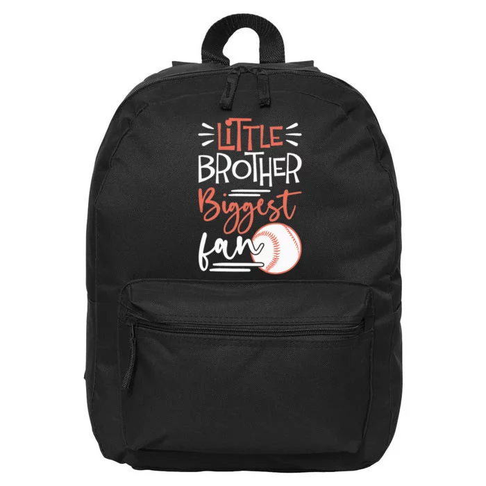 Little Brother Biggest Fan Baseball Season 16 in Basic Backpack