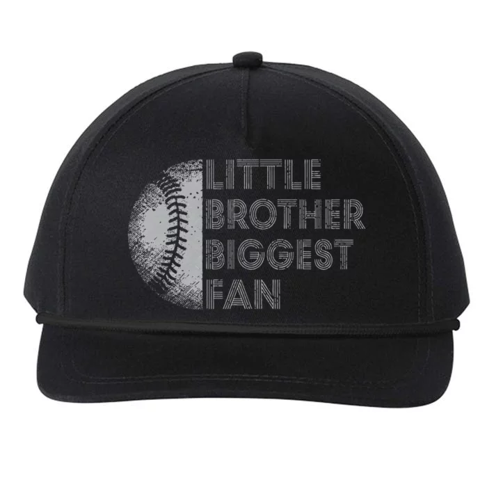 Little Brother Biggest Fan Baseball Season Gift Snapback Five-Panel Rope Hat