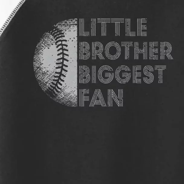 Little Brother Biggest Fan Baseball Season Gift Toddler Fine Jersey T-Shirt