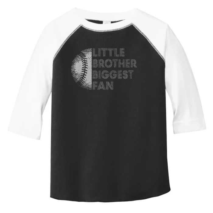 Little Brother Biggest Fan Baseball Season Gift Toddler Fine Jersey T-Shirt