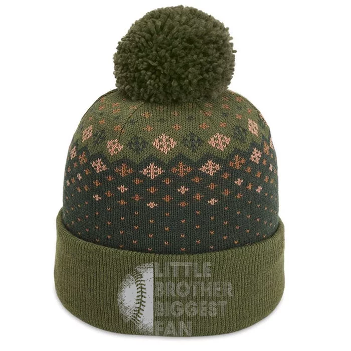 Little Brother Biggest Fan Baseball Season Gift The Baniff Cuffed Pom Beanie