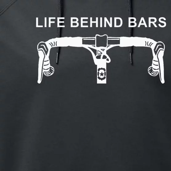 Life Behind Bars Funny Cycling Biking Performance Fleece Hoodie