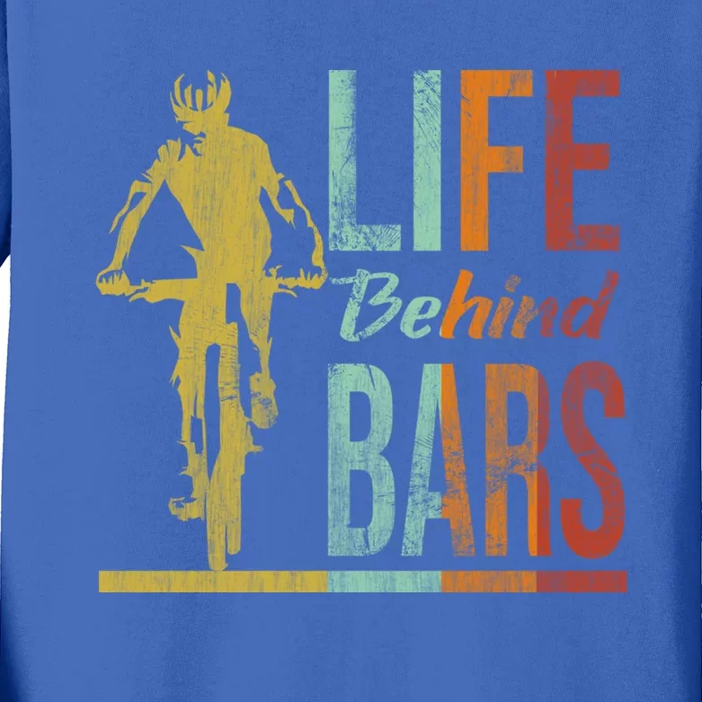 Life Behind Bars Funny Mountain Bike Mtb Gift Kids Long Sleeve Shirt