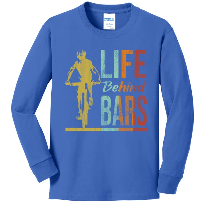 Life Behind Bars Funny Mountain Bike Mtb Gift Kids Long Sleeve Shirt