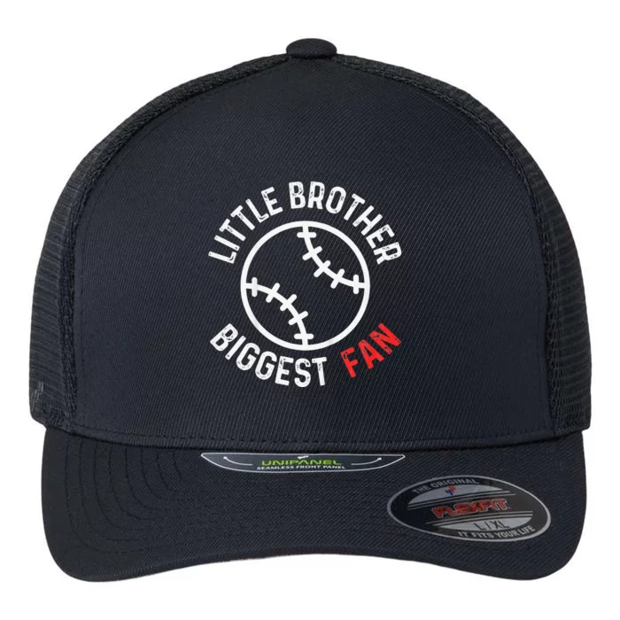 Little Brother Biggest Fan Baseball Season Flexfit Unipanel Trucker Cap