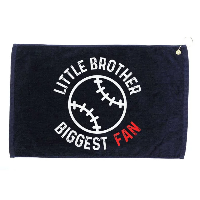 Little Brother Biggest Fan Baseball Season Grommeted Golf Towel