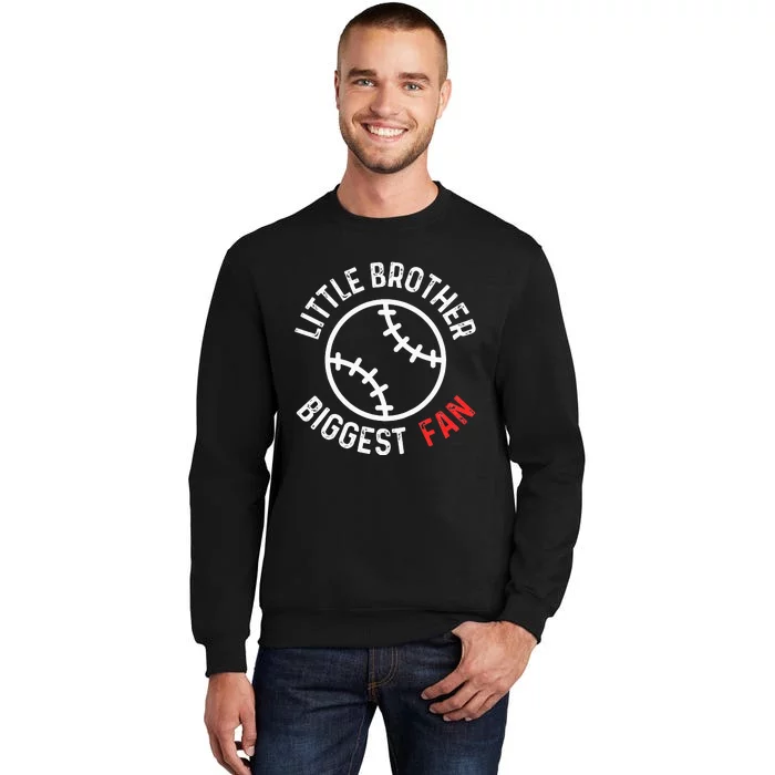 Little Brother Biggest Fan Baseball Season Sweatshirt