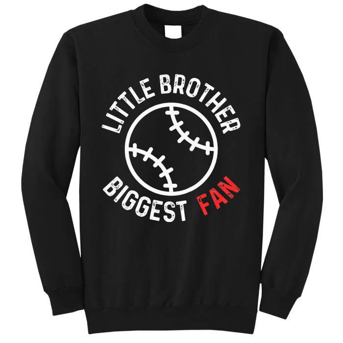 Little Brother Biggest Fan Baseball Season Sweatshirt